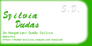 szilvia dudas business card